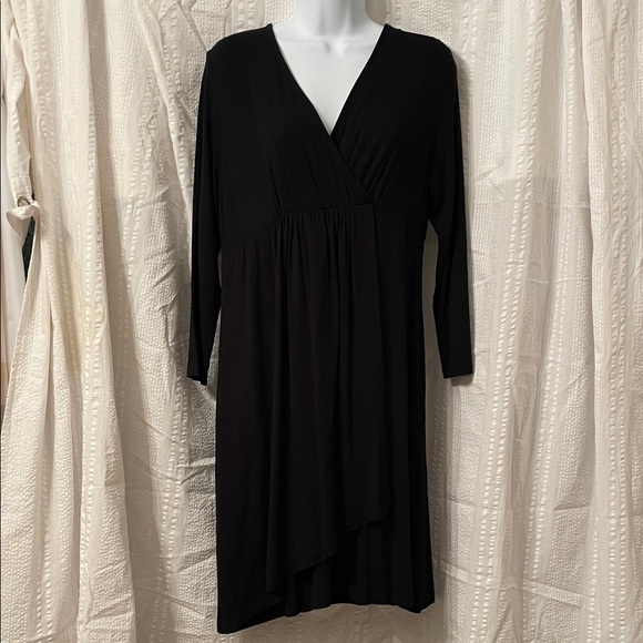 Soma Other - Soma Lounge Dress Black Faux Wrap Empire Waste Size Medium